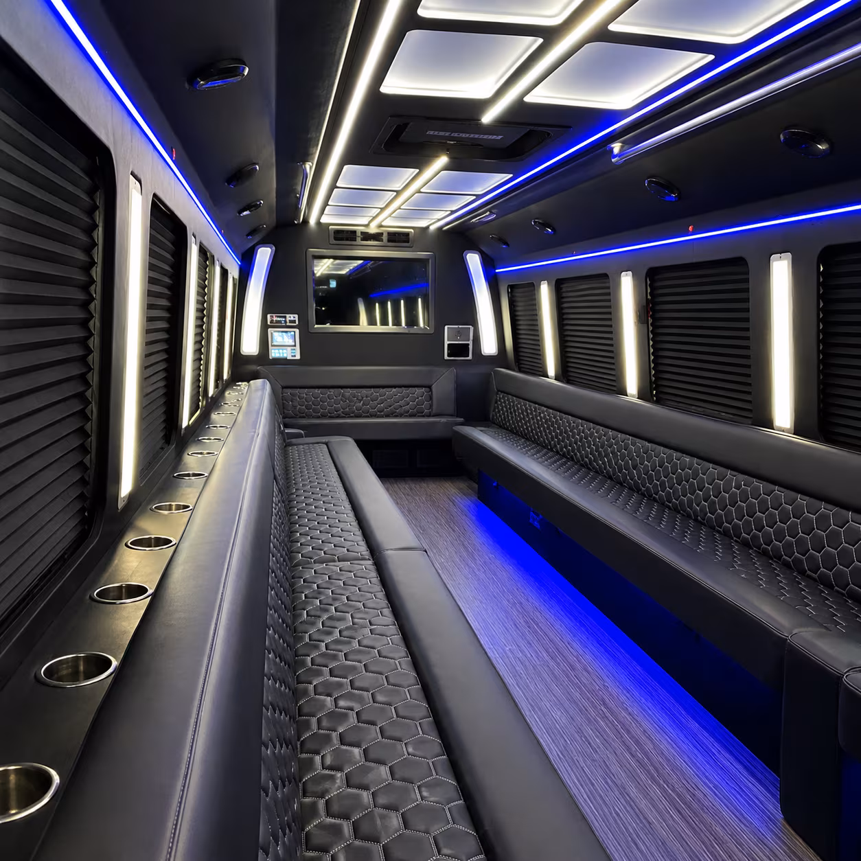broken arrow party bus rental interior